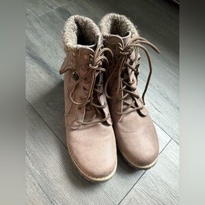 Cliffs by White Mountain Womens Pembroke Fabric Bootie Brown Boots Size 8.5M